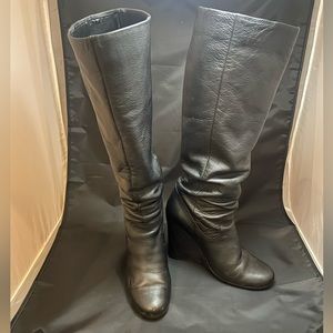 KG by Kurt Geiger leather boots with wedge heel